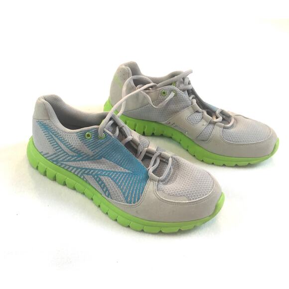 Reebok Sublite Shoe Gray Blue Lime Ladies Size 9.5 NWOT - Picture 2 of 6